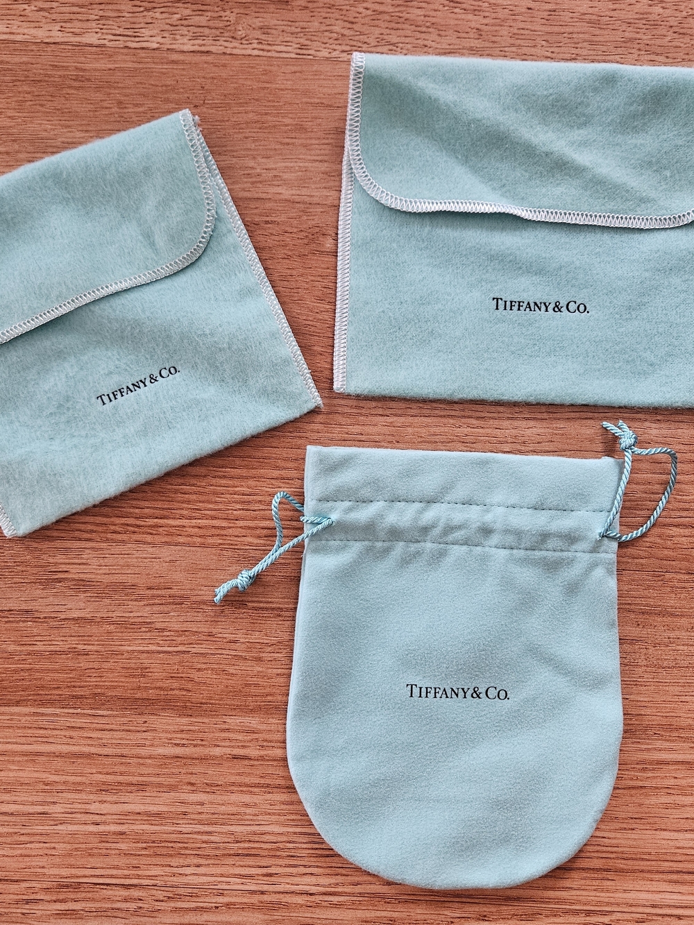 Tiffany & Co. Robin's-egg Blue Jewelry Pouches Trio